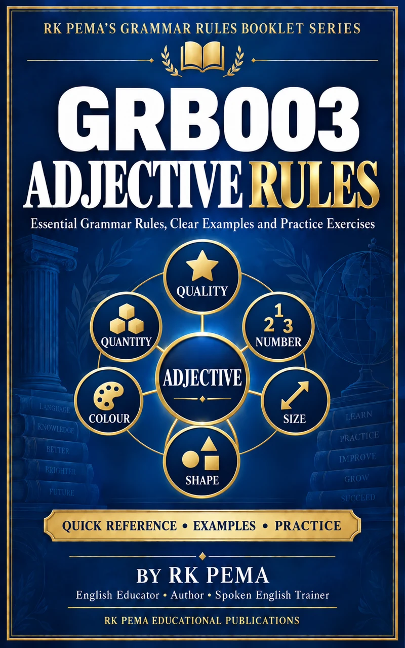 GRB003 Adjective Rules by RK Pema — Grammar Rules Booklet Series
