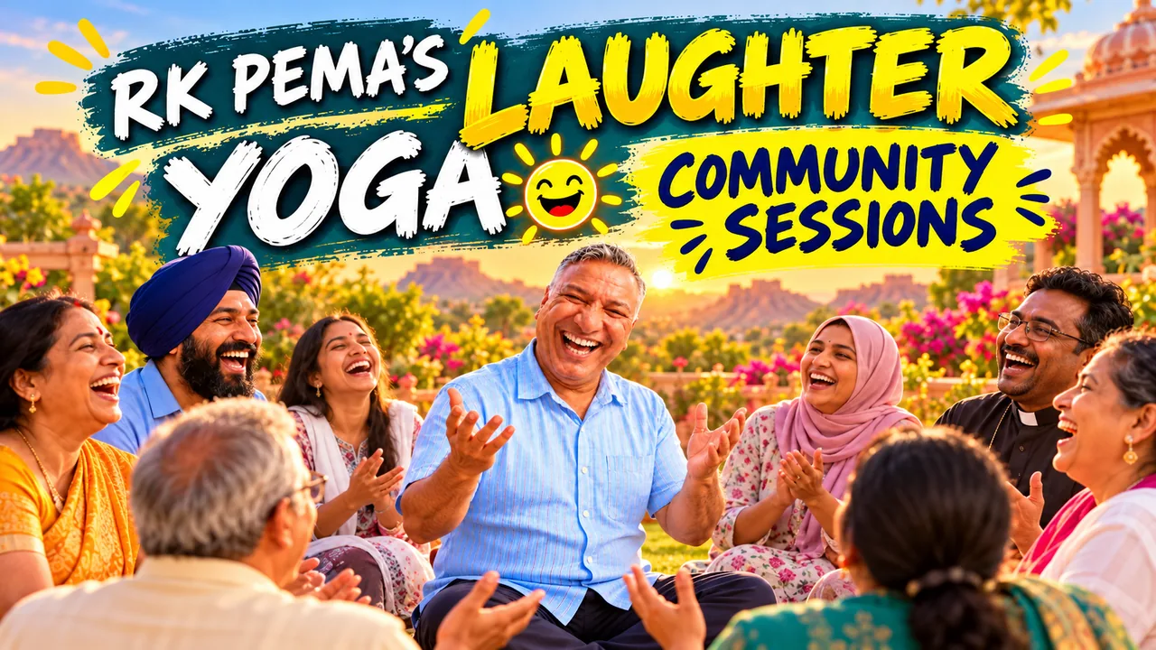 A diverse group of adults sitting in a circle laughing together outdoors, on a Community Sessions cover